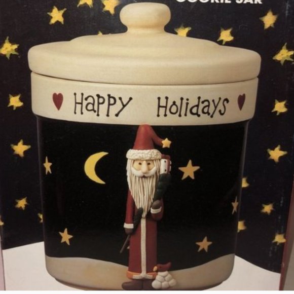 Midnight Santa Cookie Jar Certified By Becca Barton 10" tall - Picture 2 of 2